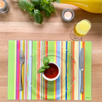 4 Tischsets Platzsets abwaschbar Stripes sortiert von ARTIPICS - Kunststoff 42x30 cm